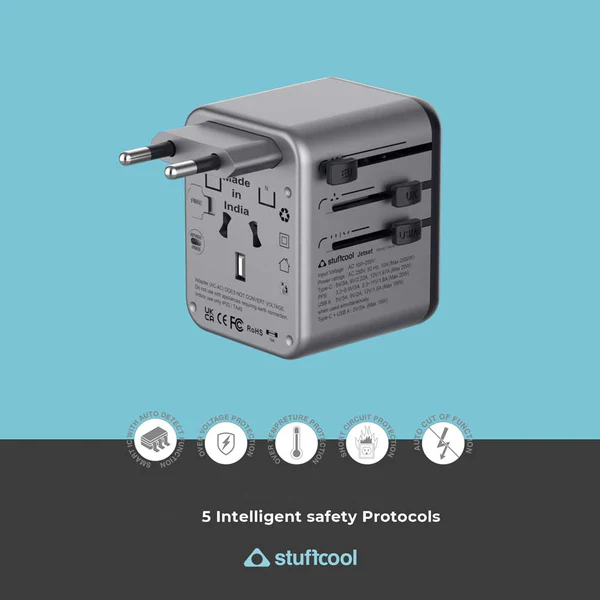 Jetset Universal World Travel Adapter with PD20W Type C port (Sealed pack) - Image 3