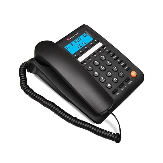 Beetel M59N Caller ID Corded Landline Phone with 16 Digit LCD Display & Adjustable contrast,10 One Touch Memory Buttons,2Ways SpeakerPhone,Music On Hold,Solid Build Quality,Classic Design(Black)(M59N) (Open box new)