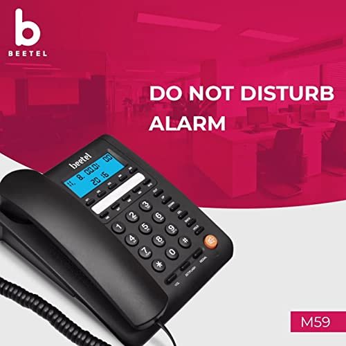 Beetel M59N Caller ID Corded Landline Phone with 16 Digit LCD Display & Adjustable contrast,10 One Touch Memory Buttons,2Ways SpeakerPhone,Music On Hold,Solid Build Quality,Classic Design(Black)(M59N) (Open box new) - Image 7