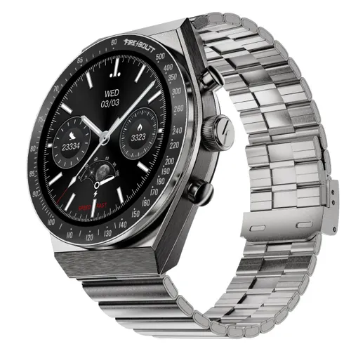 Fire-Boltt Spacewatch 36.3mm (1.43 inch) AMOLED Display, Luxury Stainless Steel, BT Calling Smartwatch (Gold Strap, Free Size) (Open box new)