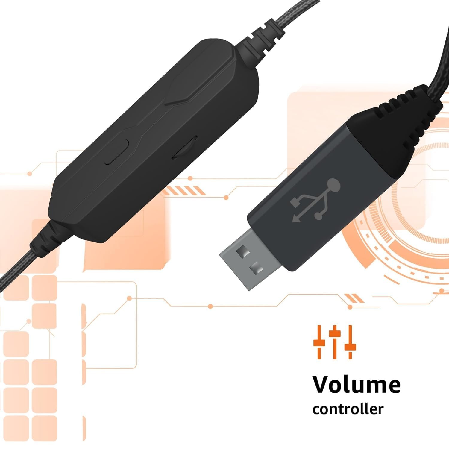 Amazon Basics Wired Over Ear Gaming Headphones mic for PC, Laptop | Static RGB | Black - Blue (Open box new) - Image 3