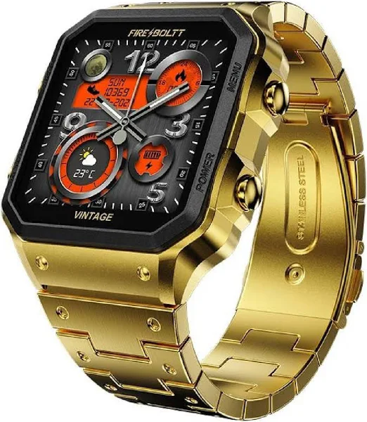 Fire-Boltt Vintage Smartwatch 39.1mm (1.54 inch) TFT Display, Stainless Steel Design, Bluetooth Calling, Multiple Sports Modes, Weather Updates, Smart Reminders (Open box new)