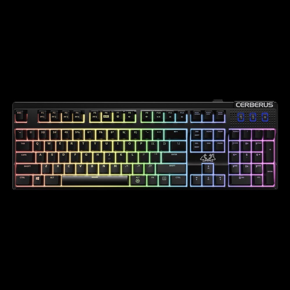ASUS Cerberus Mech RGB Mechanical Wired Gaming Keyboard with RGB Backlit Effects, 100% Anti-ghosting N-Key Rollover (NKRO), and Dedicated Hot Keys for Gaming Shortcuts Black (Open box new)