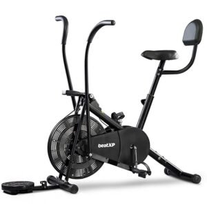 beatXP Vortex Active Air Bike Exercise Cycle for Home | Gym Cycle for Workout with Adjustable Cushioned Seat | Moving Handles - 4M Airbike (Open Box New)