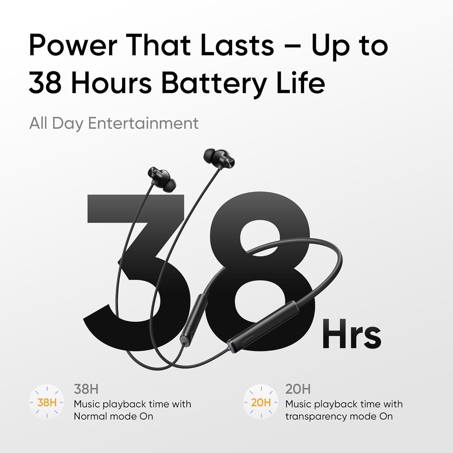 realme Buds Wireless 5 ANC in Ear Bluetooth Headphones,50dB ANC, 13.6mm Dynamic Bass Driver,360° Spatial Audio,45ms Low Latency,Upto 38hrs Playback,IP55 Rating,Dual Device Connection -Midnight Black (Open Box New) - Image 3