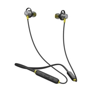 Infinity - JBL Glide 120, in Ear Wireless Earphones with Mic, Deep Bass, Dual Equalizer, 12mm Drivers, Premium Metal Earbuds, Comfortable Flex Neckband, Bluetooth 5.0, IPX5 Sweatproof - Black & Yellow (Open Box New)