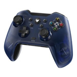 EvoFox Elite X Wireless Gaming Controller for PC with 2 Programmable Macro Back Buttons, Adjustable Dual Vibration Motors,Turbo Mode,Analog Triggers, High Precision joysticks,Low Latency Plug and Play,Free USB Extender,Translucent Shell Gamepad for pc - Blue (Open Box New)