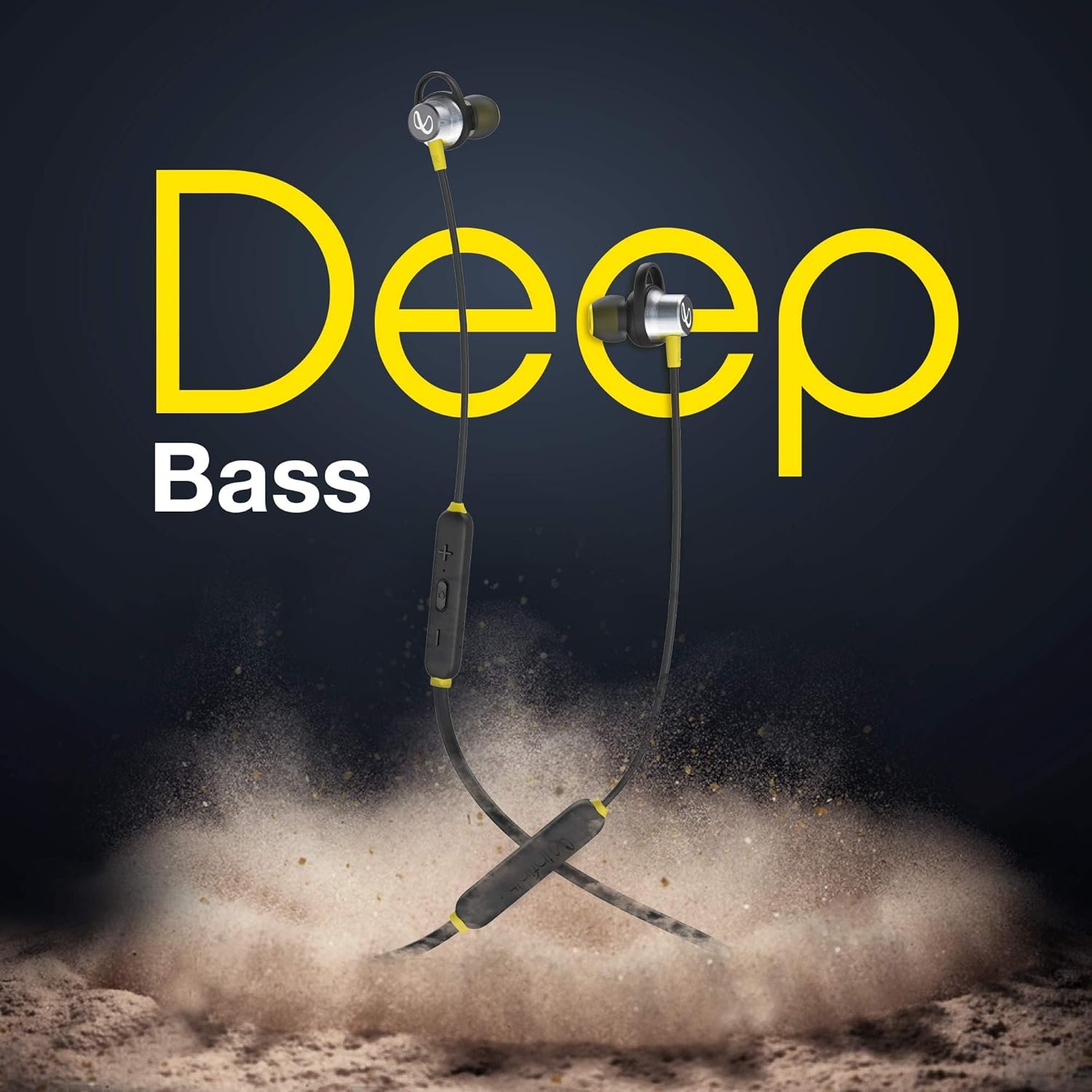 Infinity - JBL Glide 120, in Ear Wireless Earphones with Mic, Deep Bass, Dual Equalizer, 12mm Drivers, Premium Metal Earbuds, Comfortable Flex Neckband, Bluetooth 5.0, IPX5 Sweatproof - Black & Yellow (Open Box New) - Image 6