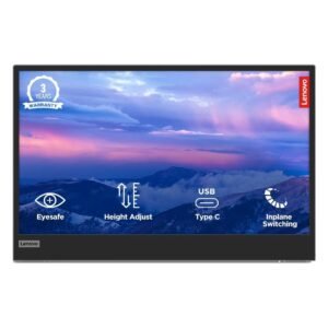 Lenovo L15 Mobile Monitor 15 inch (38cm) | FHD IPS Ultraslim and Light Monitor| 60Hz, 6ms, Height Adjust Stand, PD-45W,  860Grams, Grey: for Home & Office use, Grey, L15