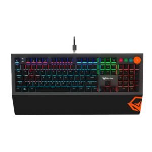 Meetion MT-MK500 Mechanical Wired Gaming Keyboard, Full Anti-ghosting Keys, Detachable Palmrest, Frosted Metal Upper Cover, 14 RGB Lights Mode, OUTEMU Blue Switches, Double Color Injection Keycaps (Open Box New)