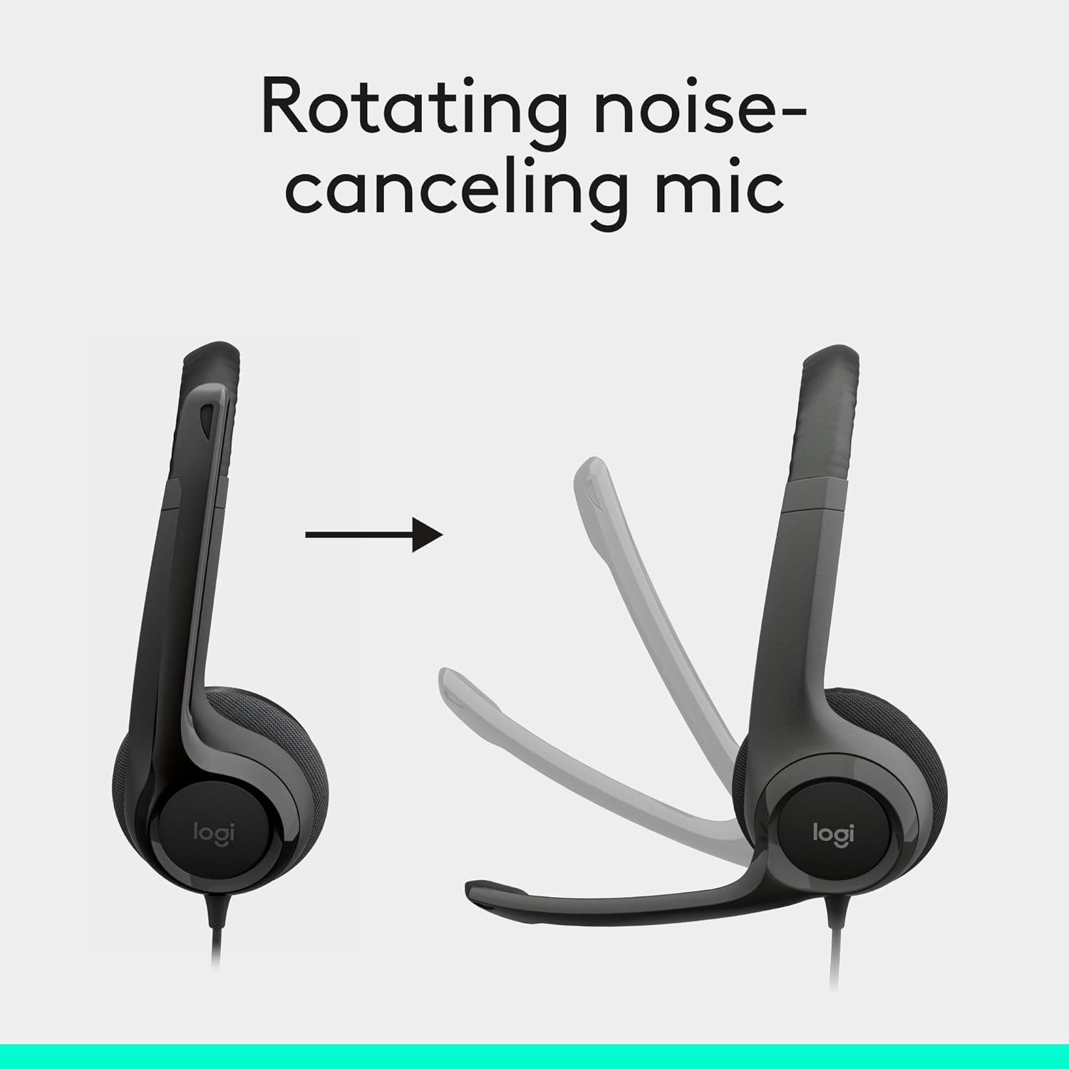 Logitech H390 Wired Headset for PC/Laptop, Stereo Headphones with Noise Cancelling Microphone, USB-A, in-Line Controls, Works with Chromebook - Graphite (Sealed Pack) - Image 8