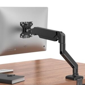 Amazon Basics Pro Series Ergonomic Single Monitor Arm with Gas Spring – Full Motion VESA Mount (13"–32"), 360° Rotation, Supports up to 8 kg | Adjustable Monitor Mount
