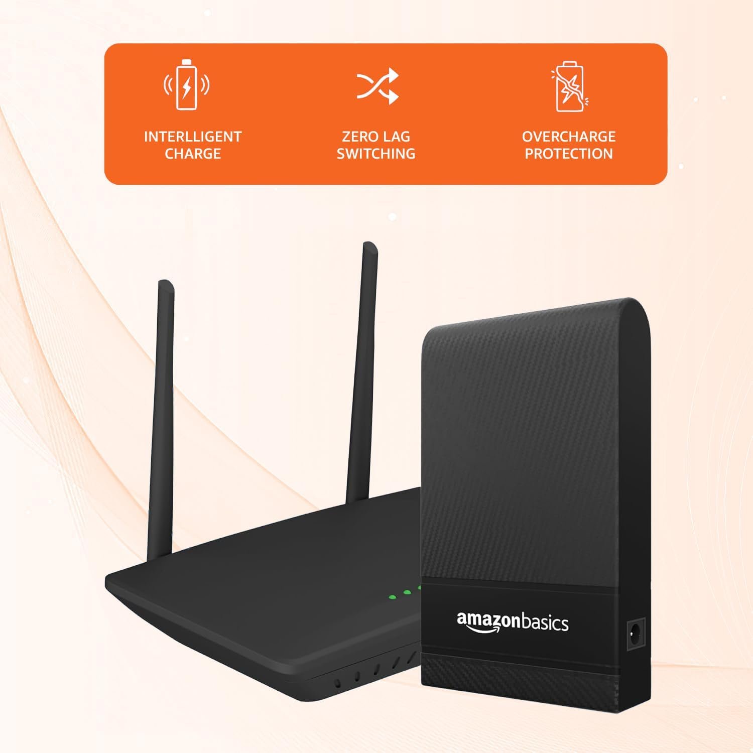 Amazon Basics UPS for WiFi Router/Modem/Set top Box Devices. Supports 12Vdc, 2.5A Routers. Backup Upto 4 Hours, Current Surge & Deep Discharge Protection - Black, (Open Box New) - Image 2