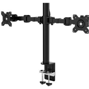 amazon basics Dual Monitor Stand - Height-Adjustable Arm Mount, Steel (Self Installation)