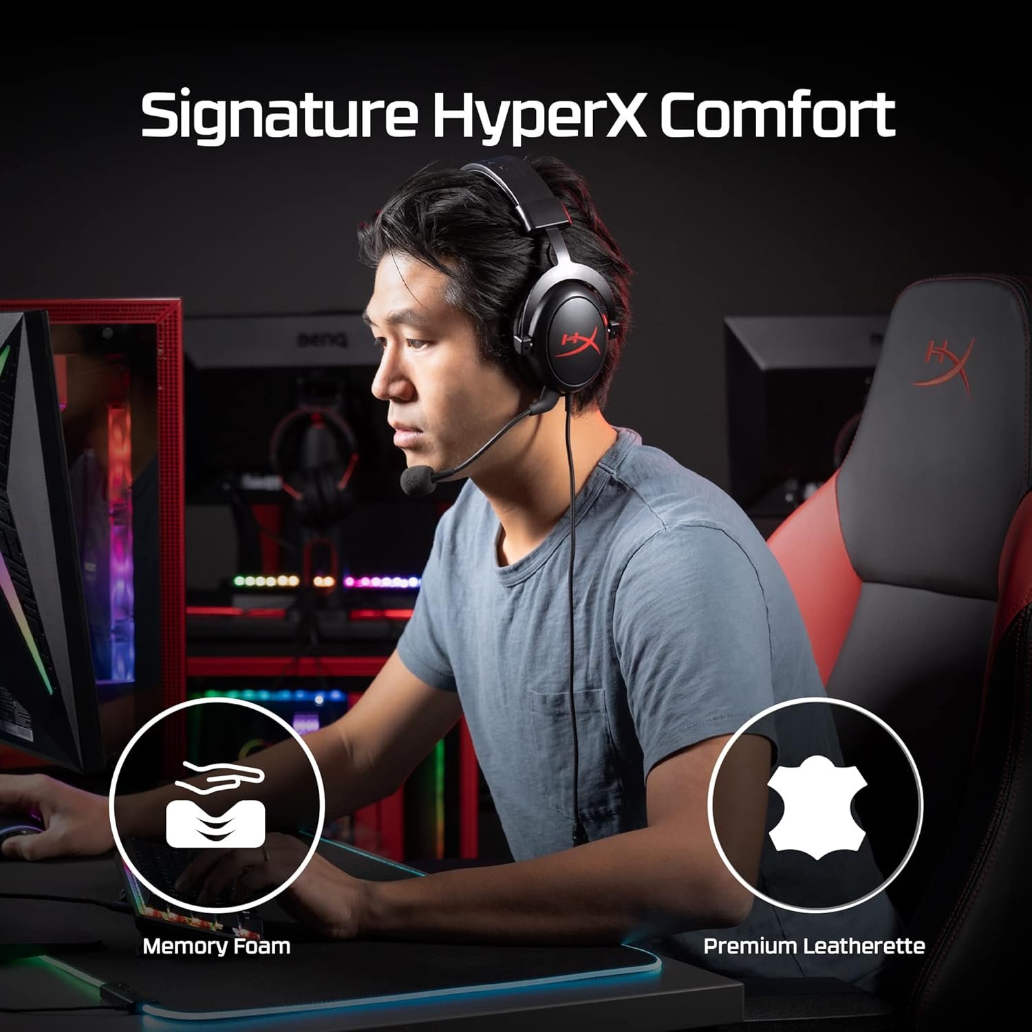 HyperX Cloud Core On-Ear Wired Gaming Headset with Mic for PC, DTS Headpone:X (Black) - Image 6