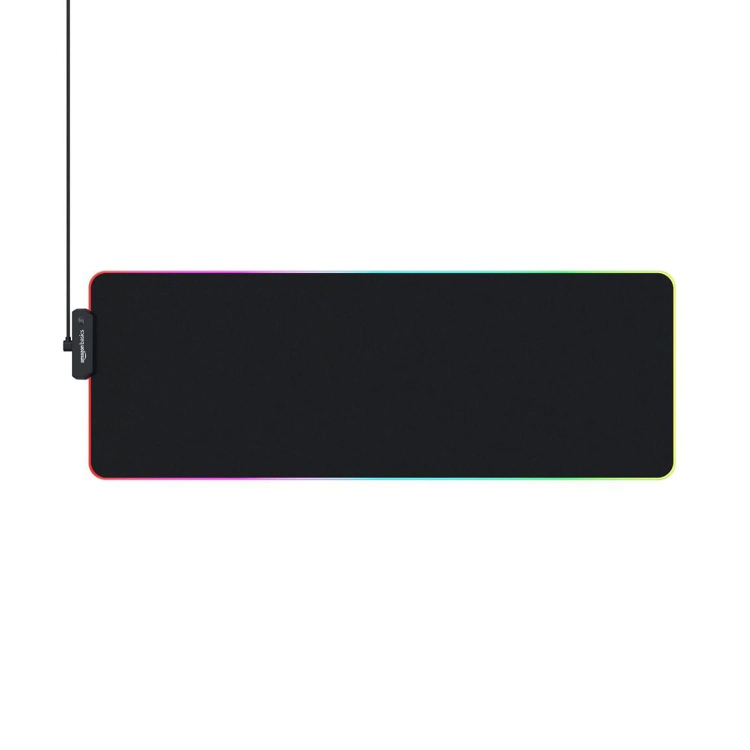 amazon basics RGB Light Gaming Mouse Pad Desk Mat for PC/Laptop | 11 Lighting Modes (7 Static & 4 Dynamic Modes) | Extended Keyboard Mouse Pad | Non-Slip Rubber Base | Embroidery Edges (Size - XL) (Open Box New)