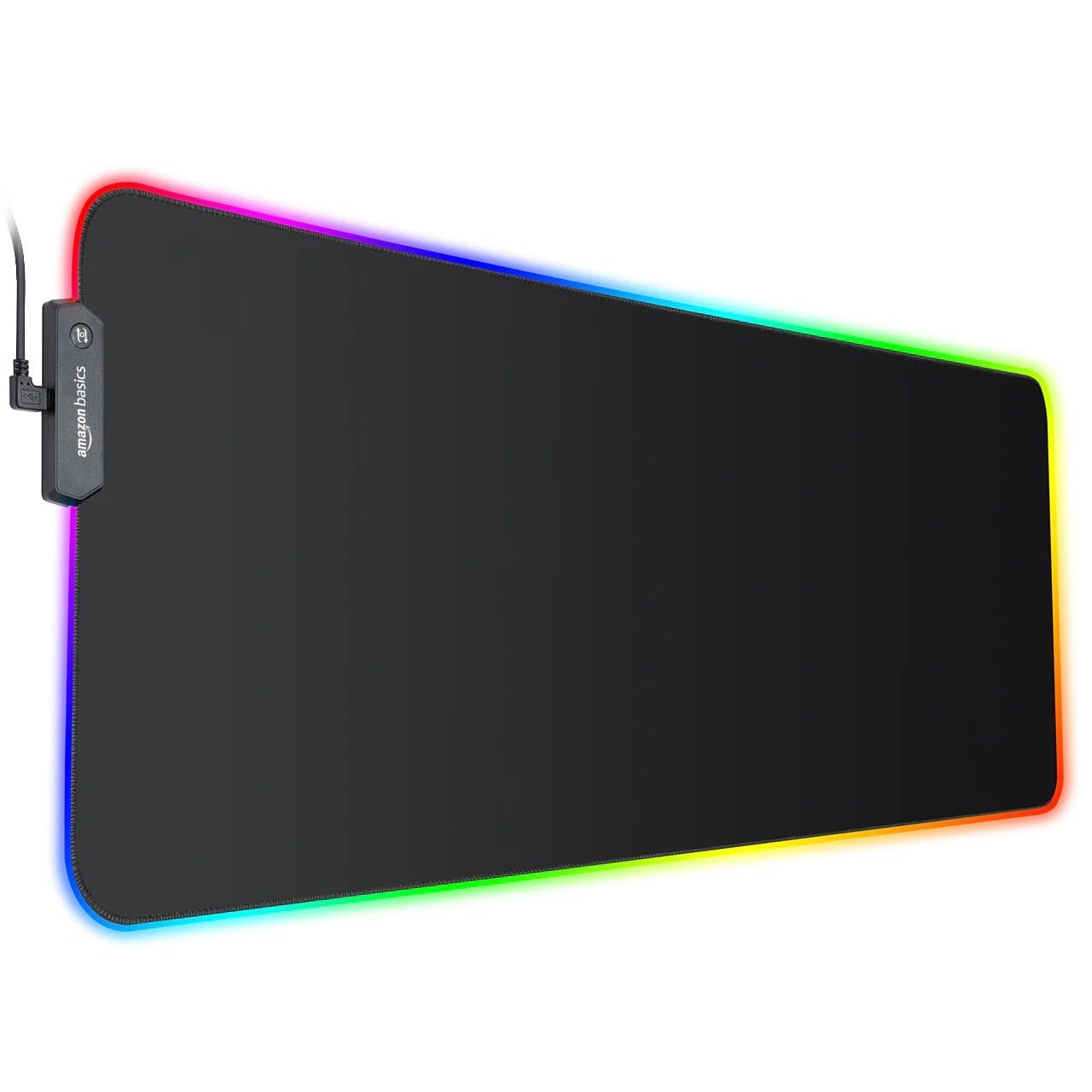 amazon basics RGB Light Gaming Mouse Pad Desk Mat for PC/Laptop | 11 Lighting Modes (7 Static & 4 Dynamic Modes) | Extended Keyboard Mouse Pad | Non-Slip Rubber Base | Embroidery Edges (Size - XL) (Open Box New) - Image 3