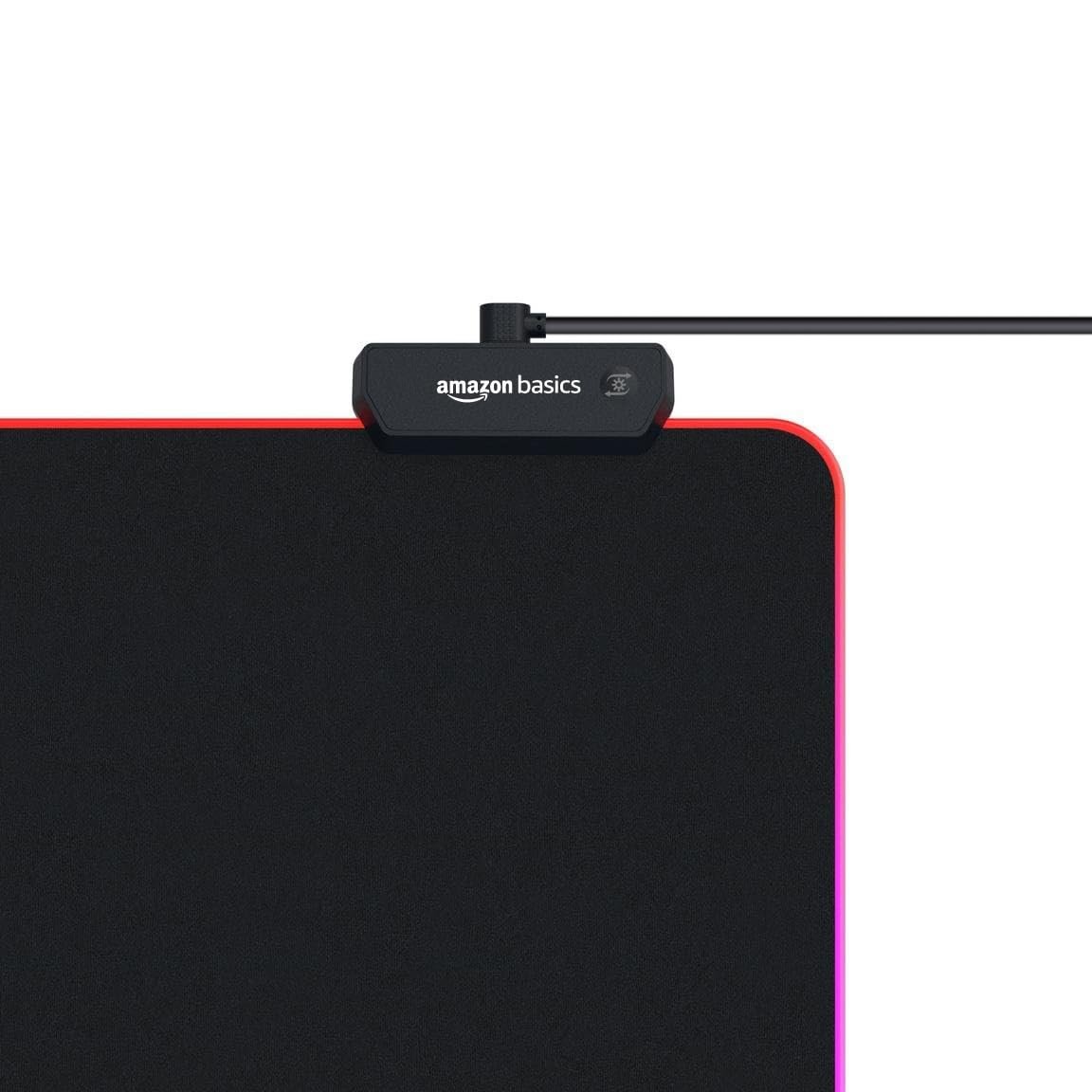 amazon basics RGB Light Gaming Mouse Pad Desk Mat for PC/Laptop | 11 Lighting Modes (7 Static & 4 Dynamic Modes) | Extended Keyboard Mouse Pad | Non-Slip Rubber Base | Embroidery Edges (Size - XL) (Open Box New) - Image 2