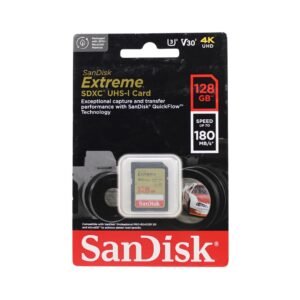 SanDisk Extreme SD UHS I 128GB Card for 4K Video for DSLR and Mirrorless Cameras 180MB/s Read & 90MB/s Write (Open Box New)