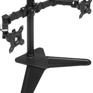 Amazon Basics Dual LCD Monitor Stand - Free Standing Mount, Steel (Open Box New)