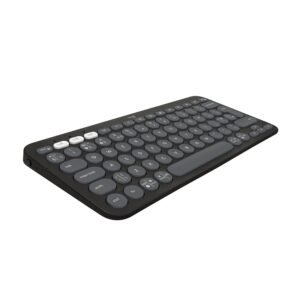 Logitech Pebble Keys 2 K380s, Multi-Device Bluetooth Wireless Keyboard with Customisable Shortcuts, Slim and Portable, Easy-Switch for Windows, macOS, iPadOS, Android, Chrome OS - Tonal Graphite (Open Box New)
