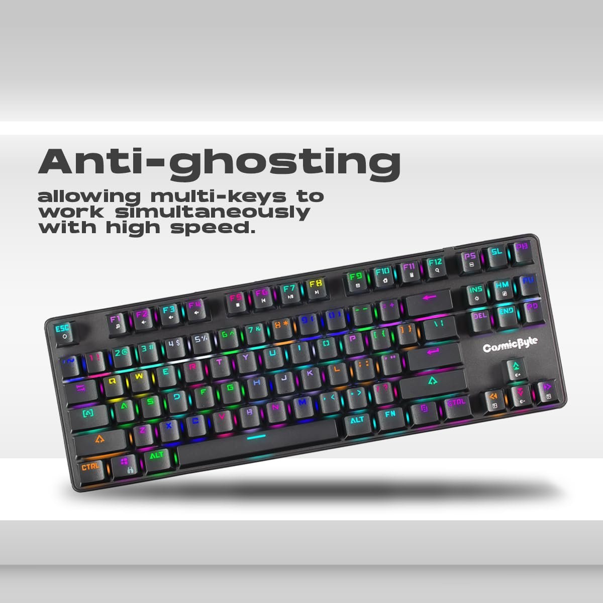 Cosmic Byte CB-GK-16 Firefly TKL Mechanical Gaming Keyboard | Per-Key RGB | 3 PIN Swappable Outemu Blue Switches | Upgraded with Detachable USB-C Port | Macro & Software Support - Black (Open Box New) - Image 7