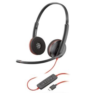 Poly (Plantronics) Blackwire 3220 Stereo Headset, On Ear w/Noise-canceling mic, 118g, Connect to Mobile/Tablet via USB-C/A, Lightweight Metal Headband, Dynamic EQ, Hi-Fi Stereo, Black, 9P7X8AA (Open Box New)
