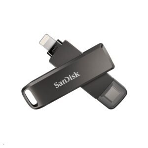 SanDisk 128 GB iXpand USB 3.0 Flash Drive Luxe for iPhone, iPad Pro, MAC Devices, Type-C Android Phone & Other Devices - SDIX70N-128G-GN6NE (Open Box New)