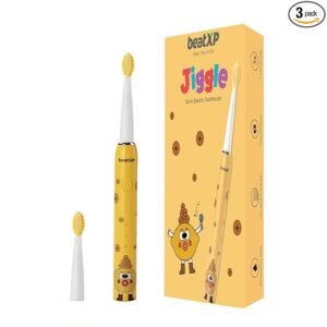 beatXP Jiggle Sonic Electric Toothbrush For Kids With 2 Brush Heads & 3 Cleaning Modes|Rechargeable Electric Toothbrush|20500 Strokes/Min With Long Battery Life, Combo (Sealed Pack)