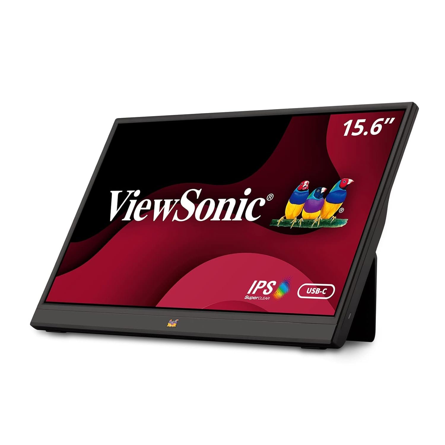 ViewSonic VA1655-3 16-inch (39.62 cm) Full HD 1080p IPS Portable Monitor | Ultra-Slim (1 cm) | Pivot & Tilt | Foldable Stand |Dual USB-C & Mini HDMI |Dual Speakers |Anti-Glare |Mac Compatible |Black (Open Box New)