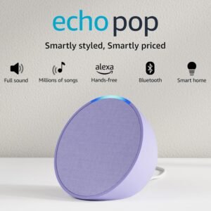 Amazon Echo Pop| Smart speaker with Alexa and Bluetooth| Full sound, balanced bass, crisp vocals| (Sealed pack)