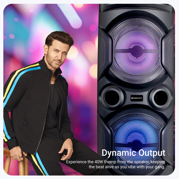 ZEBRONICS Zeb Thump 222 40 W Bluetooth Party Speaker - Black, Mono channel (Open Box New) - Image 3