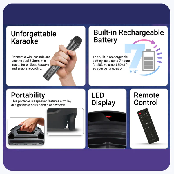 ZEBRONICS Zeb Thump 222 40 W Bluetooth Party Speaker - Black, Mono channel (Open Box New) - Image 4