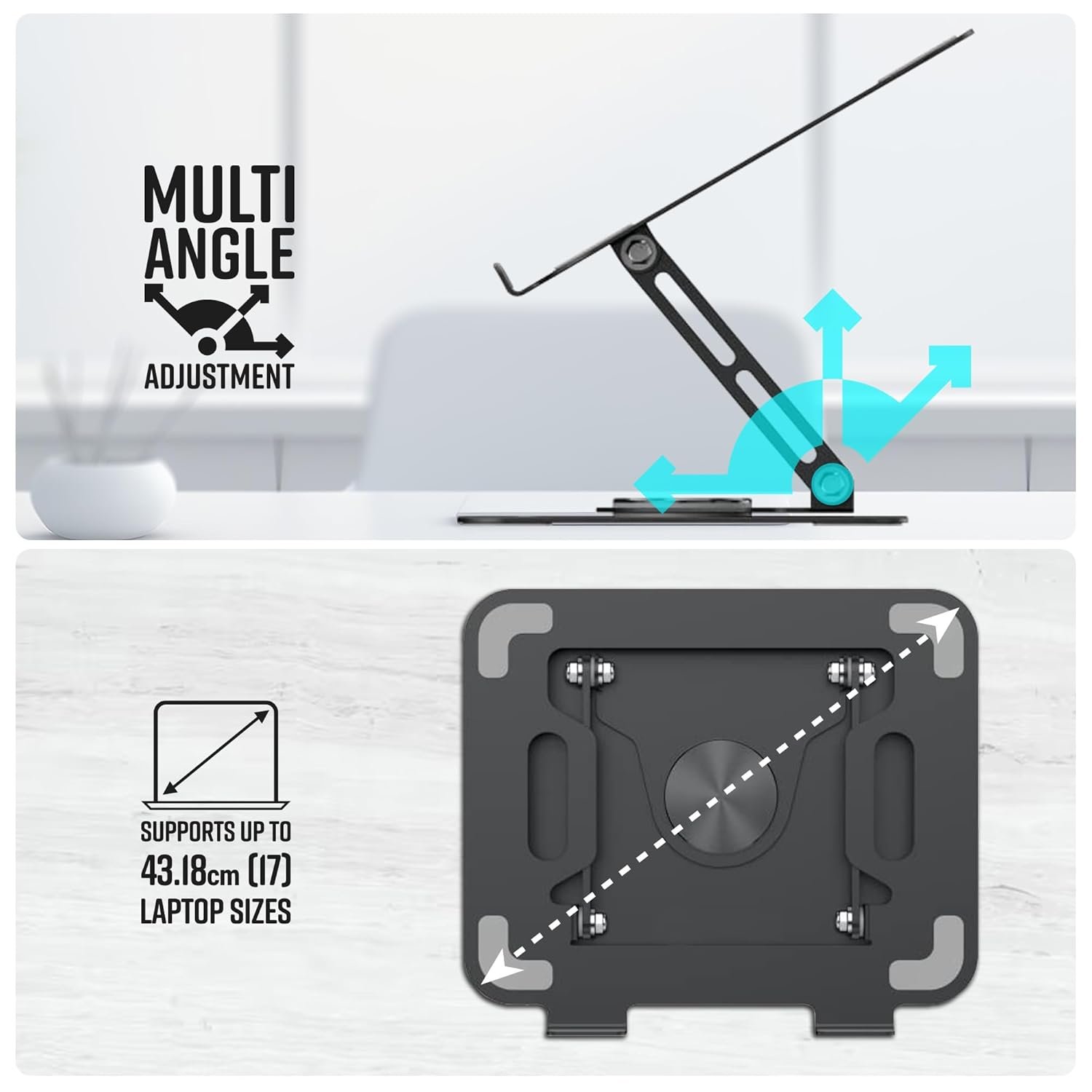 ZEBRONICS NS3000 PRO 360° Rotatable Laptop Stand - Open Box - Image 3
