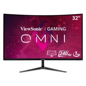 Viewsonic VX3219-PC-MHD 81.28 Cm (32'') Full HD 240Hz, 1ms, 1500R Curved Gaming Monitor with AMD FreeSync Premium, 2W Dual Speakers, HDR10, Eye Care, Flicker Free, 103% sRGB, HDMI & 1x DP - Open Box