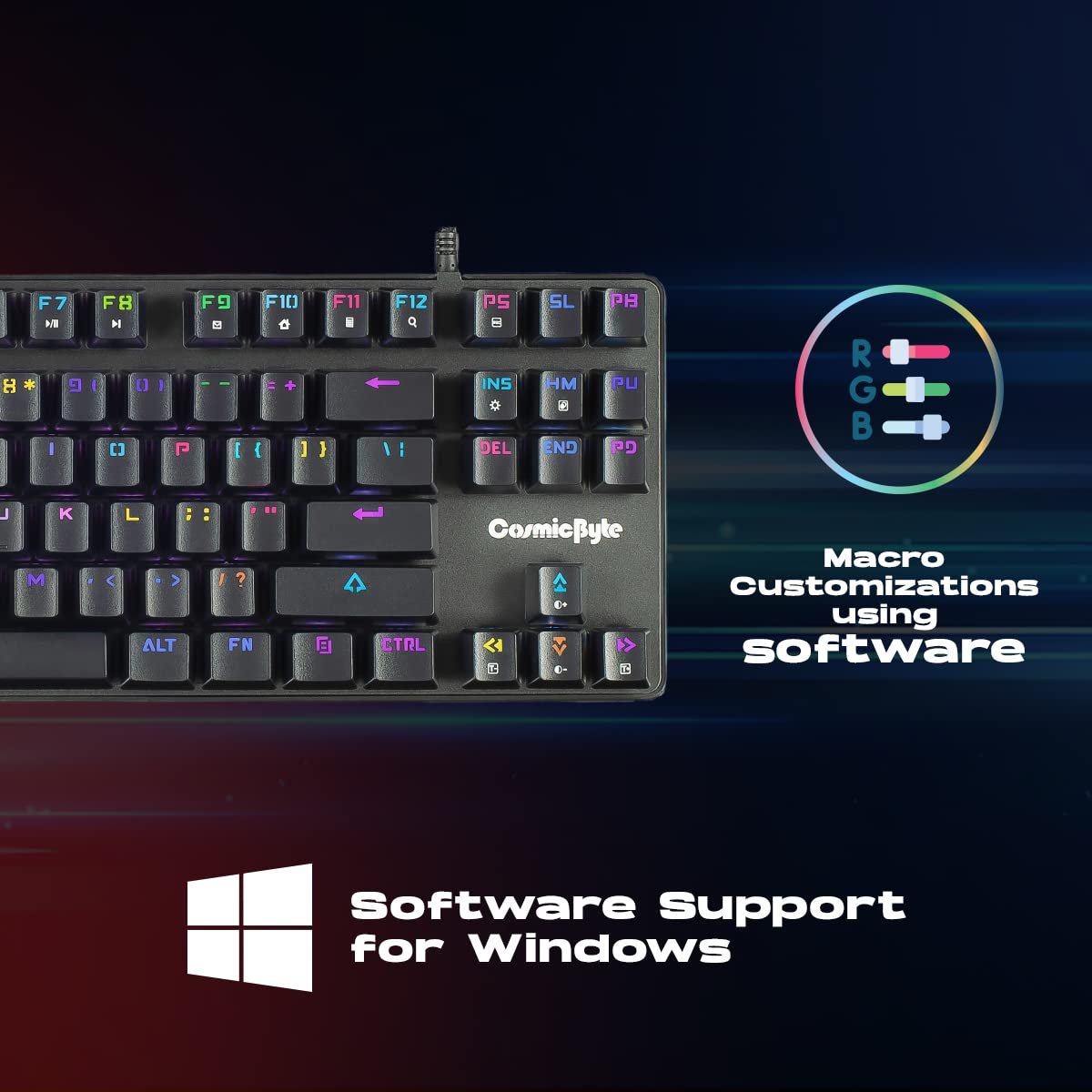 Cosmic Byte CB-GK-16 Firefly TKL Mechanical Gaming Keyboard - Open... - Image 7