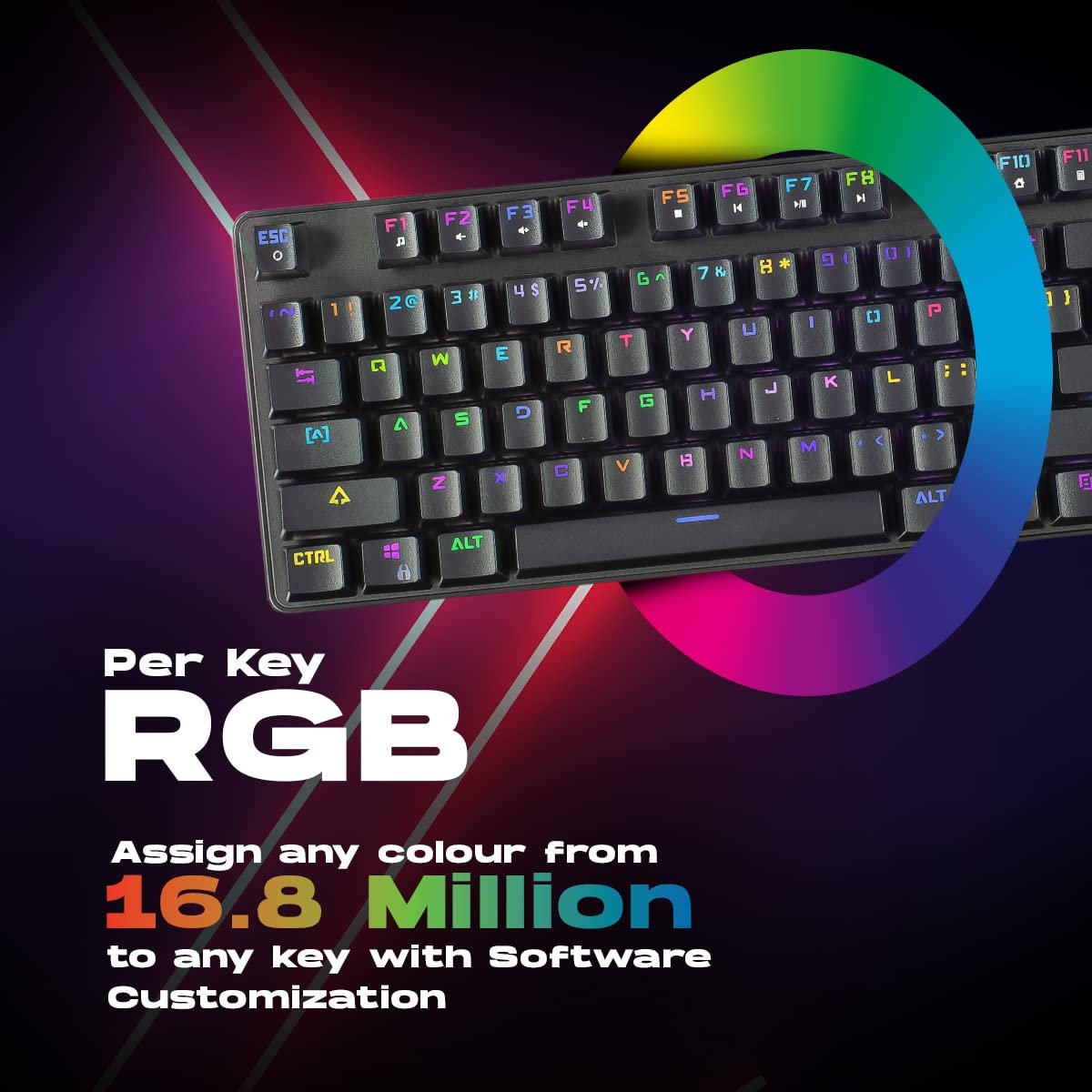 Cosmic Byte CB-GK-16 Firefly TKL Mechanical Gaming Keyboard - Open... - Image 3