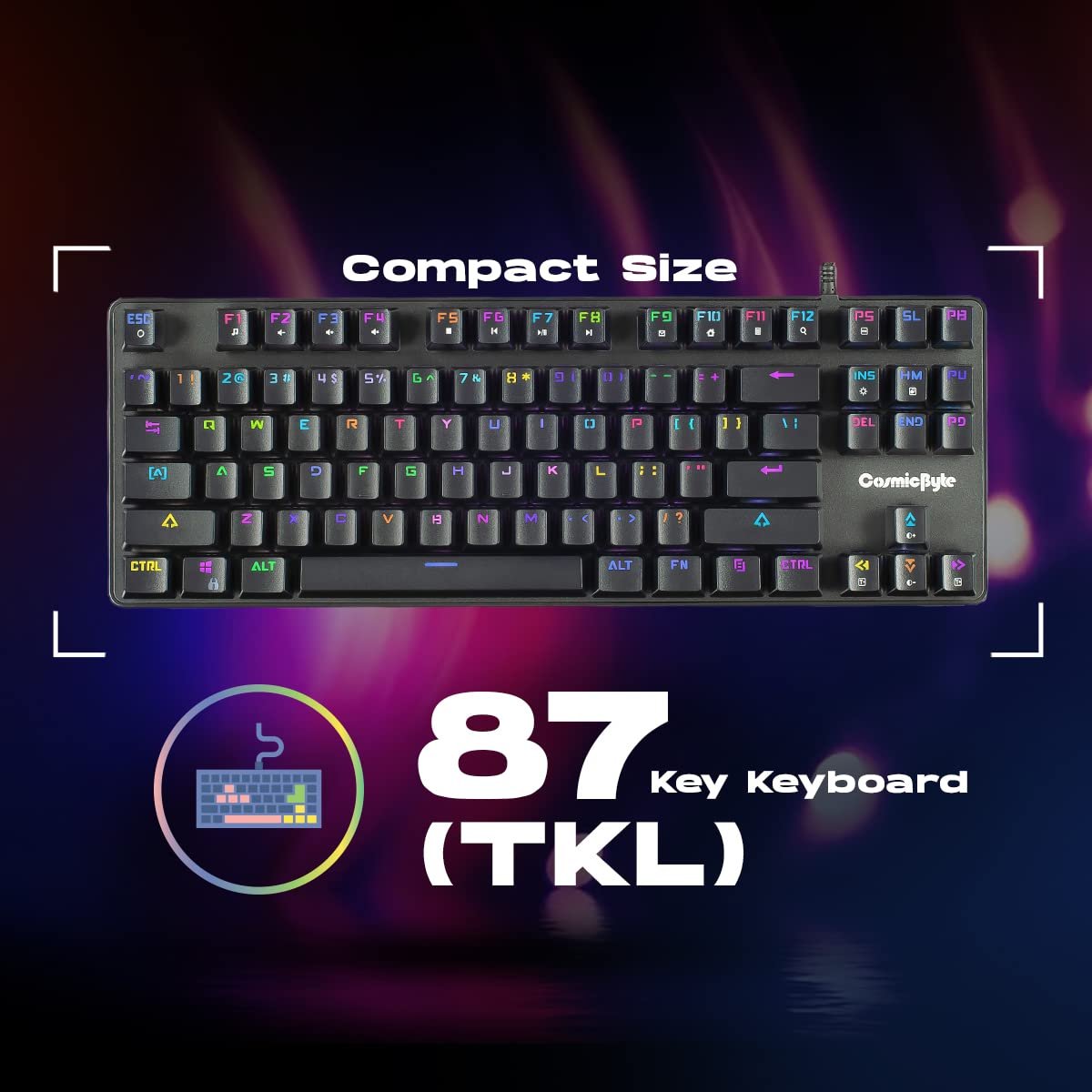 Cosmic Byte CB-GK-16 Firefly TKL Mechanical Gaming Keyboard - Open... - Image 4