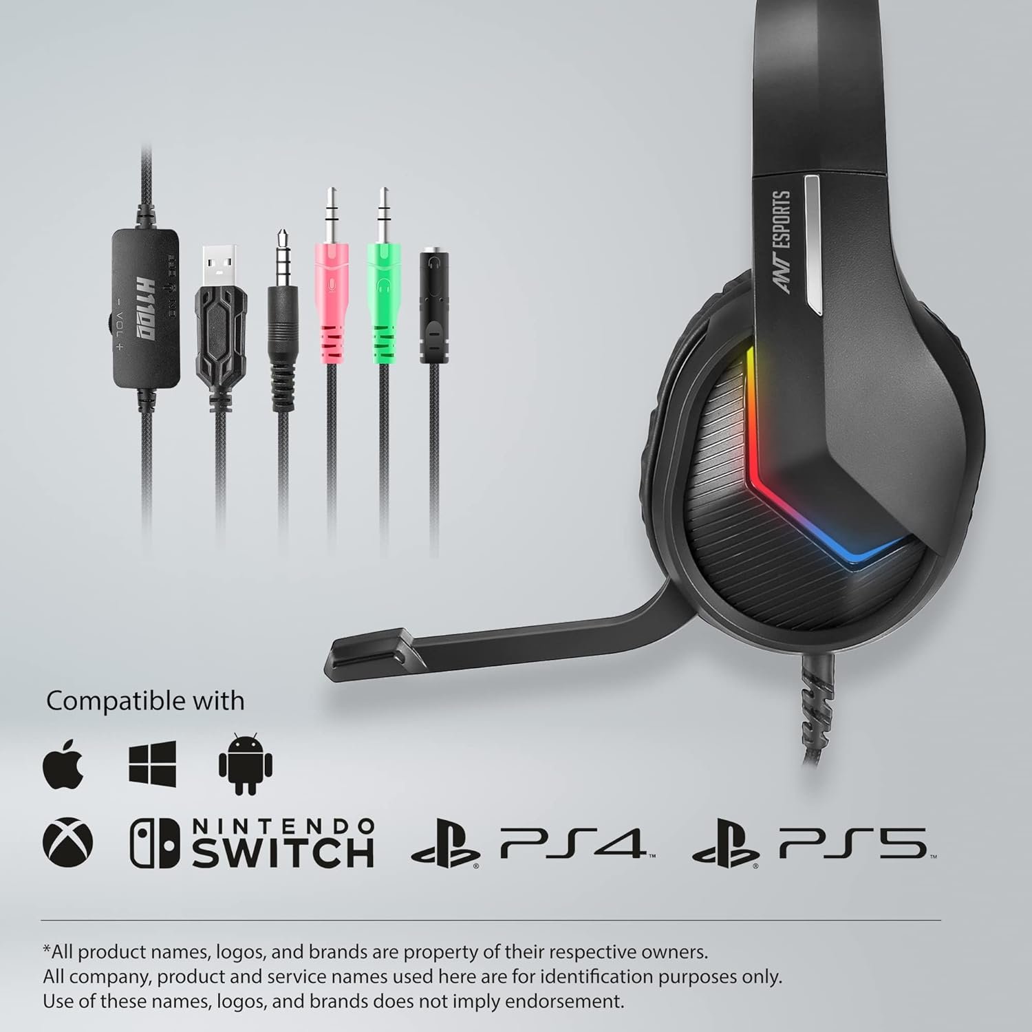 Ant Esports H1100 Pro RGB Wired Over Ear Gaming Headphones... - Image 4