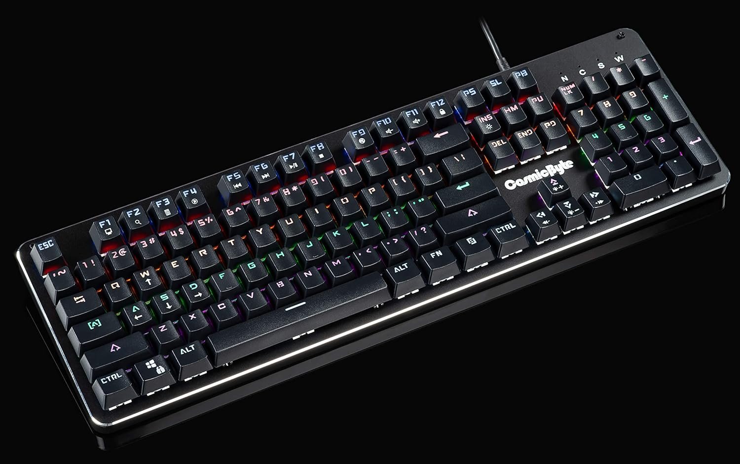 Cosmic Byte CB-GK-13 Neon Rainbow Backlit Mechanical Keyboard with Brown... - Image 3