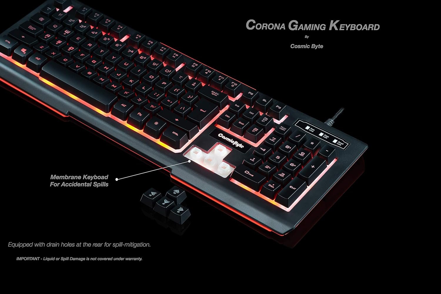 Cosmic Byte CB-GK-02 Corona Wired Gaming Keyboard, 7 Color RGB... - Image 4