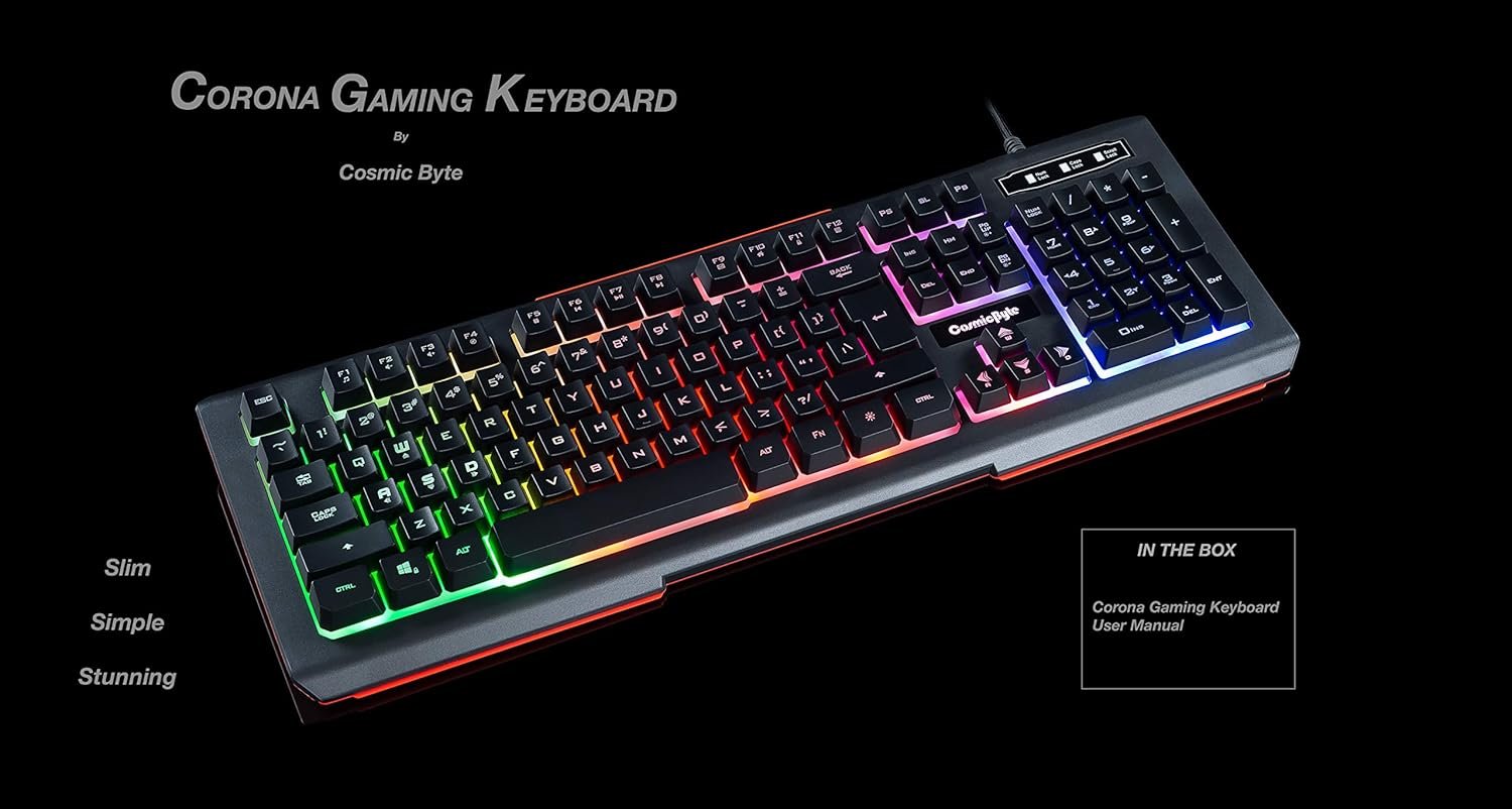 Cosmic Byte CB-GK-02 Corona Wired Gaming Keyboard, 7 Color RGB... - Image 5