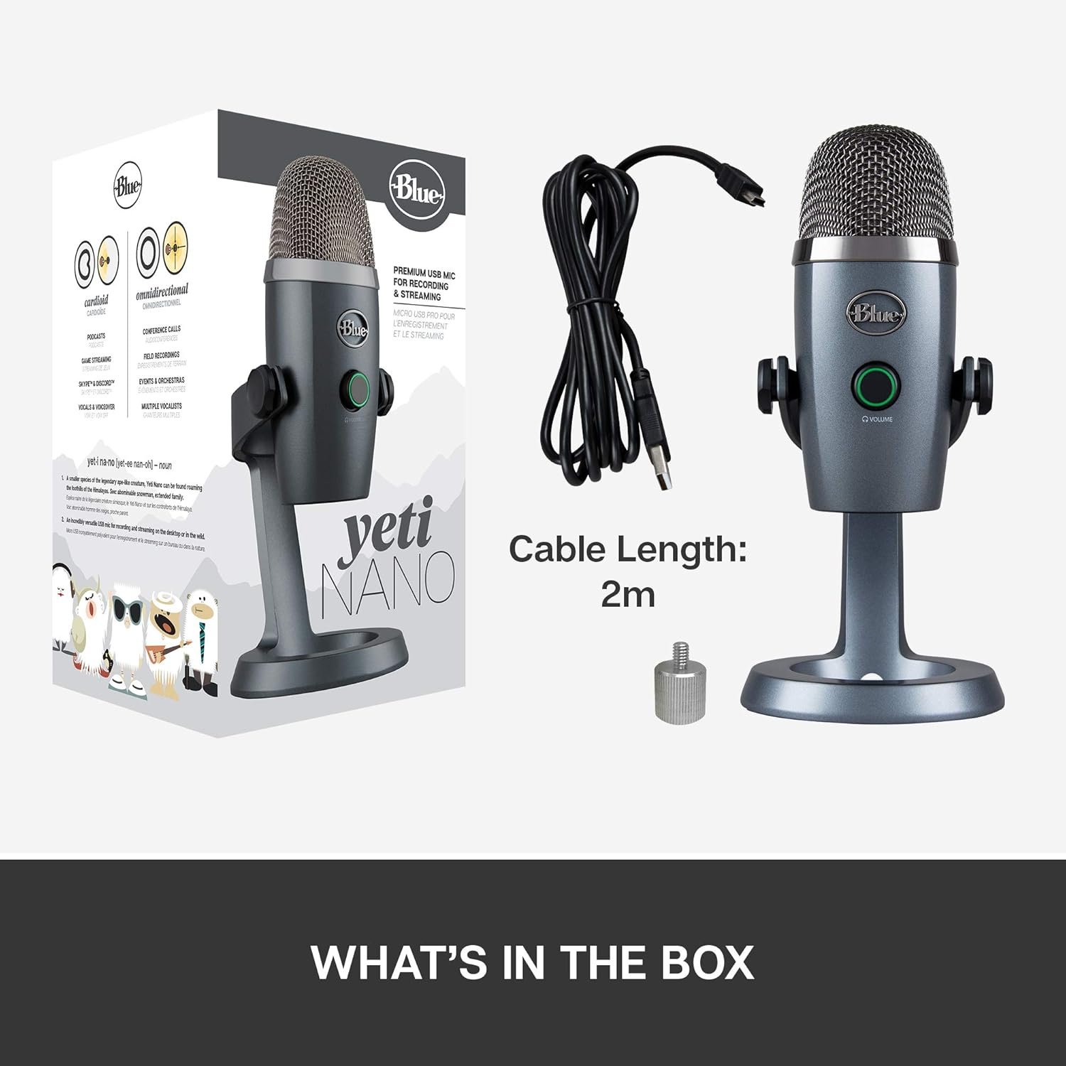 Blue Yeti Nano Premium USB Microphone for Recording, Streaming, Gaming,... - Image 3