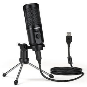 Maono AU-PM461TR USB Condenser Mic for PC and Singing, Recording Microphone with Mic Gain for Gaming, Podcast mic - Open box