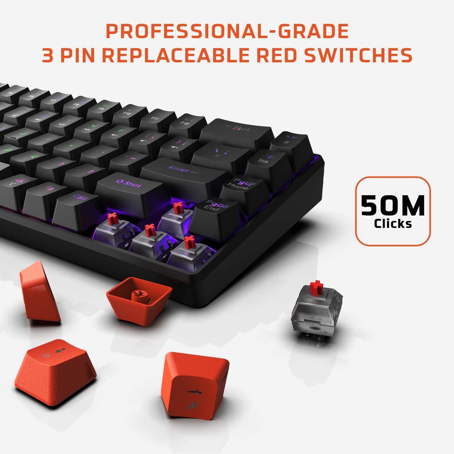 EvoFox Katana S Mini Mechanical Keyboards Wireless | Tri-Mode (3X... - Image 3