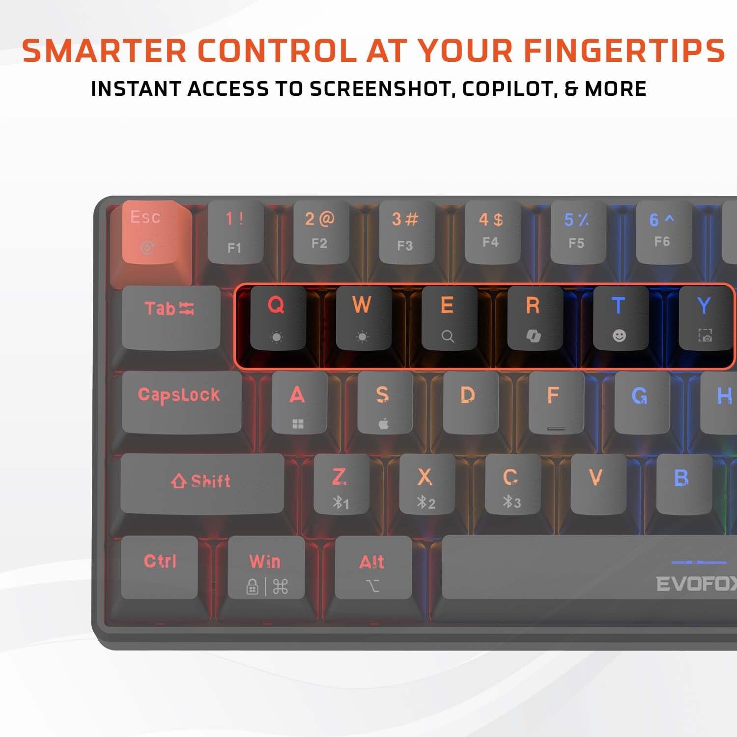 EvoFox Katana S Mini Mechanical Keyboards Wireless | Tri-Mode (3X... - Image 6