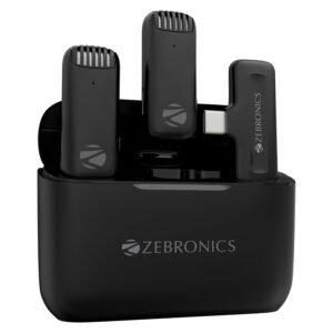 Zebronics Wireless Lavalier Mic with Type-C Charging Case, 2.4GHz Type-C Interface (Wavlet 50) - Sealed pack