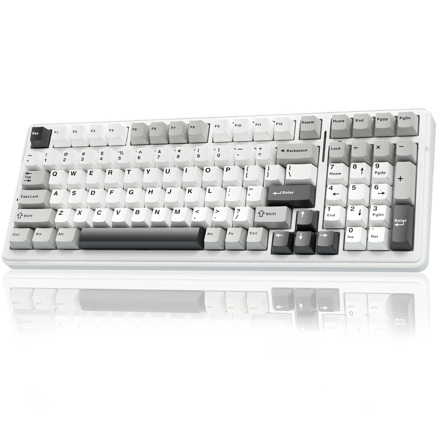 AULA F99 Wireless Mechanical Keyboard | Tri-Mode BT5.0/2.4GHz/USB-C (Gray White...