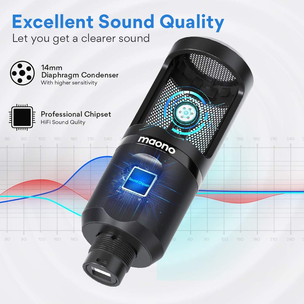 Maono AU-PM461TR USB Condenser Mic for PC and Singing, Recording... - Image 6