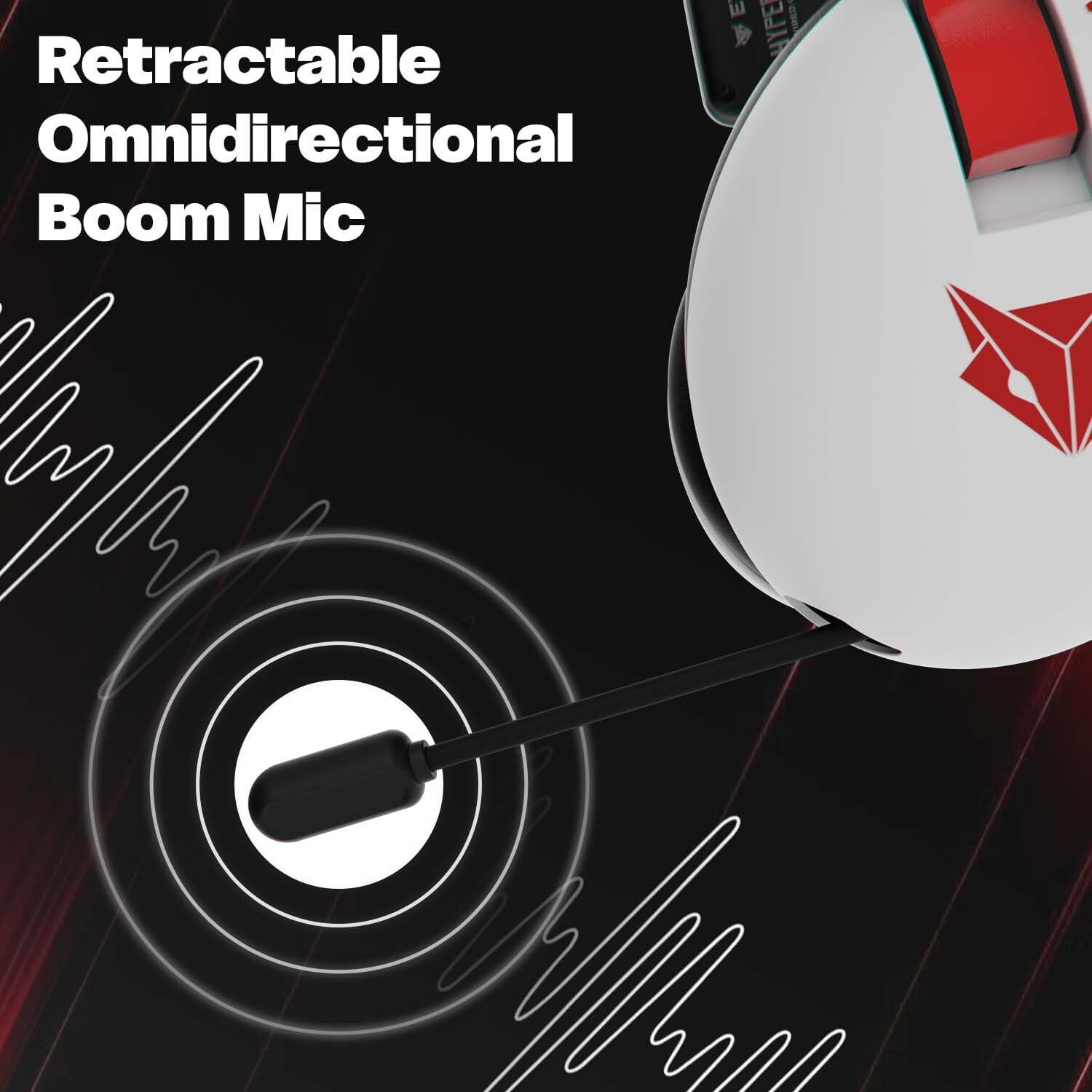 EvoFox Hyperion Gaming Headphones with Mic - White, 50mm Drivers,... - Image 4